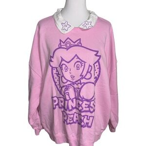 Princess Peach Light Pink Crew Neck Sweater Women's